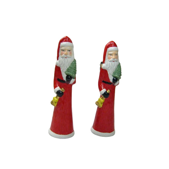 Hermitage Pottery Vintage Christmas Santa Taper Candle Holders 8 inch tall Red - Picture 1 of 9